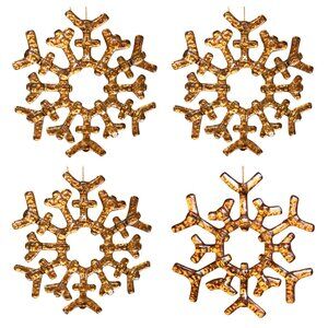 ❄Restoration Hardware Glass 12 Point Snowflake Christmas Ornaments - Set…
